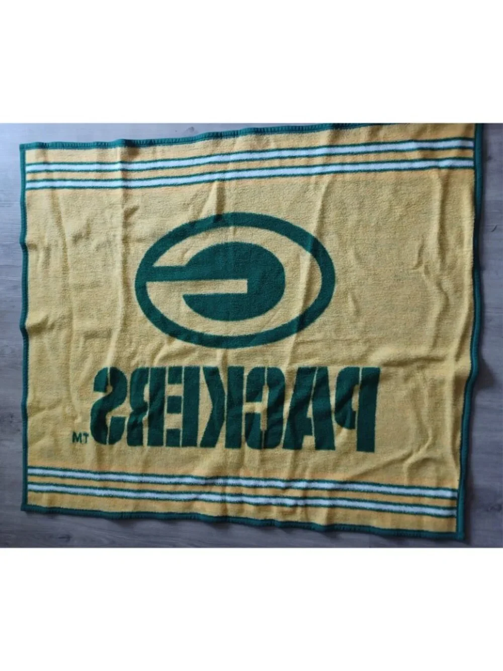 Vtg Green Bay Packers Fan Lap Throw Blanket 53